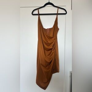 Forever21 Elegant Brown/Rust Draped Mini Dress in Med